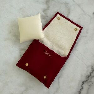 Cartier Red and Cream Jewelry Pouch